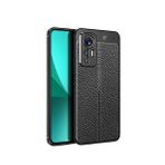 Pilanix Xiaomi Mi 12 Lite Kılıf Deri Desenli Lux Niss Silikon Siyah