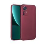 Pilanix Xiaomi Mi 12 Lite Kılıf Kamera Korumalı İnce Mat Silikon Bordo