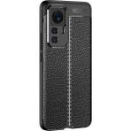 Pilanix Xiaomi Mi 12T Pro Kılıf Deri Desenli Lux Niss Silikon - Siyah