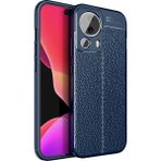Pilanix Xiaomi Mi 13 Lite Kılıf Deri Desenli Lux Niss Silikon - Lacivert - Xiaomi 13 Lite