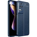 Pilanix Xiaomi Poco F4 Kılıf Deri Desenli Lux Niss Silikon - Lacivert