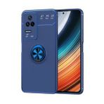 Pilanix Xiaomi Poco F4 Kılıf Yüzüklü Manyetik Ravel Silikon Lacivert