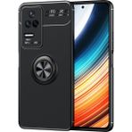 Pilanix Xiaomi Poco F4 Kılıf Yüzüklü Manyetik Ravel Silikon Siyah