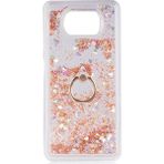 Pilanix Xiaomi Poco X3 Kılıf Sulu Simli Renkli Yüzüklü Milce Silikon - Gold - Poco X3 NFC