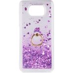 Pilanix Xiaomi Poco X3 Kılıf Sulu Simli Renkli Yüzüklü Milce Silikon - Mor - Poco X3 NFC