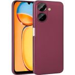 Pilanix Xiaomi Redmi 13C Kılıf Kamera Korumalı Ince Mat Silikon - Bordo