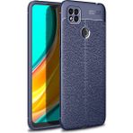 Pilanix Xiaomi Redmi 9C Kılıf Deri Desenli Lux Niss Silikon Lacivert