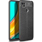 Pilanix Xiaomi Redmi 9C Kılıf Deri Desenli Lux Niss Silikon Siyah