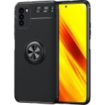 Pilanix Xiaomi Redmi 9t Kılıf Yüzüklü Manyetik Ravel Silikon - Siyah