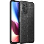 Pilanix Xiaomi Redmi K40 Kılıf Deri Desenli Lux Niss Silikon Siyah
