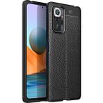 Pilanix Xiaomi Redmi Note 10 Pro Kılıf Deri Desenli Lux Niss Silikon Siyah
