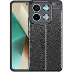 Pilanix Xiaomi Redmi Note 13 5g Kılıf Deri Desenli Lux Niss Silikon - Siyah