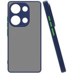 Pilanix Xiaomi Redmi Note 13 Pro 4g Kılıf Silikon Kenarlı Kamera Korumalı Buzlu Hux Kapak - Lacivert - Redmi Note13 pro 4G