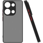 Pilanix Xiaomi Redmi Note 13 Pro 4g Kılıf Silikon Kenarlı Kamera Korumalı Buzlu Hux Kapak - Siyah - Redmi Note13 pro 4G