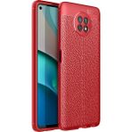 Pilanix Xiaomi Redmi Note 9 5G Kılıf Deri Desenli Lux Niss Silikon Kırmızı