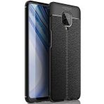 Pilanix Xiaomi Redmi Note 9 Pro Kılıf Deri Desenli Lux Niss Silikon Siyah