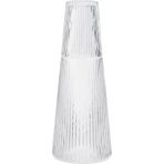 Pilastro Oluklu Cam Sürahi 1l, Art Deco Stil, Danimarka Tasarımı, Bulaşık Makinesinde Yıkanabilir - Beyaz - 1 lt
