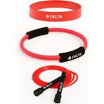 Pilates Çemberi & Kardiyo Seti – Atlama Ipi, Hafif Loop Band ve 35 cm Pilates Çemberi Takımı - Pembe