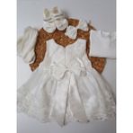 Pileki Baby Kız Bebek 0-3 Ay Gelinlik Elbise 5 Li Mevlütlük Set Dantelli Elbise - Beyaz - 0 - 3 Ay