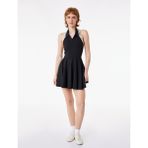 Pileli Kolsuz Slim Fit Polo Yaka Elbise