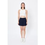Pileli Mini Etek Lacivert