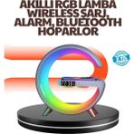 Pileli Store 15W Hızlı Kablosuz Şarj Destekli Çok Fonksiyonlu Akıllı Masa Lambası - Renkli