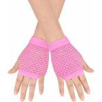 Pileli Store 80 Ler 90 Lar Retro Neon Pembe File Parmaksız Kısa Eldiven 11 cm - Standart - Renkli