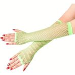 Pileli Store 80’ler 90’lar Retro Neon Yeşil File Parmaksız Eldiven 26 cm - Standart - Renkli