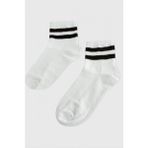 Pileli Store Çizgili Kolej Çorap 8*28 - Standart - Beyaz