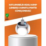 Pileli Store Çok Amaçlı Katlanabilir Güneş Enerjili Kamp Lambası – Masa Üstü ve Asılabilir Kullanım - 1 - Renkli