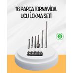 Pileli Store Ergonomik 16 Parça Bits Tornavida Uç ve Adaptör Seti