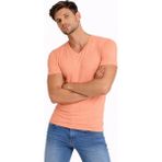 Pileli Store Erkek Body T-Shirt V Yaka Slim Fit Likralı Kısa Kol Tişört - Toz Pembe - XL
