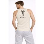 Pileli Store Erkek Fitilli Atlet Sıfır Yaka Slim Fit Arka Baskılı Spor Atlet - Krem