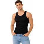 Pileli Store Erkek Fitilli Likralı Kaşkorse Atlet Vücuda Oturan Basic Şıklık - Siyah - M