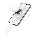Pileli Store Hoco CW50 15W Airpods + Apple Watch+Iphone 3in1 Kablosuz Manyetik Hızlı Şarj Aleti - Siyah