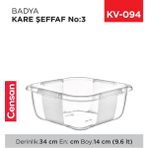 Pileli Store Kare Şeffaf Badya 1 Adet 3 No ROYALEKS-E166 - Renkli