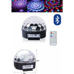Pileli Store Küre Disko Topu Müzik Çalar Renkli Lazer Işıklı Bluetooth Disko Parti Işığı Kumandalı - 1 m