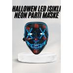 Pileli Store LED Işıklı Neon Maske Cadılar Bayramı Maskesi Korkunç Korku Maskesi