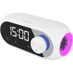 Pileli Store Mıkado Md-W7 Beyaz 5W Fm Radyo USB Aux Bluetooth Kablosuz Taşınabilir 1200MAH Batarya Alarmlı Saat Derece ve SPEAKER(1923)
