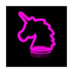 Pileli Store Neon Işıklı Unicorn Masa Gece Lambası - 1 - 10 W - Amber
