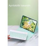 Pileli Store Newface iPad Air 11 (2024) Kılıf KC01 Smart Klavyeli Tablet Kılıfı - Derin Mor