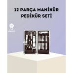 Pileli Store Paslanmaz Çelik Çok Fonksiyonlu 12 Manikür Seti