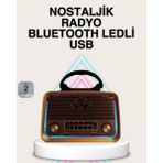 Pileli Store Pilelistore Ahşap Nostaljik Radyo Bluetooth USB Sd Kart Destekli - 1