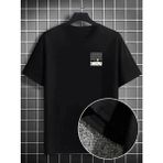 Pileli Store Pilelistore- Erkek Dağ Grafikli Tişört, Yaz Için Büyük Beden Rahat T-Shirt - Siyah - XL