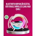 Pileli Store Pilelistore Kablosuz Şarjlı LED Masa Lambası Çalar Saat ve Beyaz Gürültü Özellikli