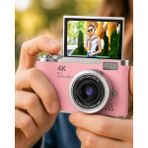 Pileli Store Profesyonel Çekim Için 48 Mp Kamera 18X Zoom Flip Ekran Dijital Kamera