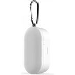 Pileli Store Qcy T1S/T2C Bluetooth Kulaklık Için Silikon Koruma Kılıf+ Anahtarlık - Beyaz