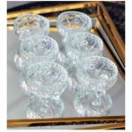 Pileli Store Rayan Cam Ayaklı Kase 6'lı Kristal Görünüm - Renkli - standart