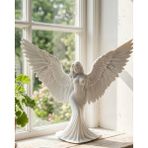 Pileli Store Sanatsal Melek Heykeli Kanatlı Kadın Figürlü 3D Dekoratif Biblo - Renkli