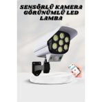 Pileli Store Solar Lamba Kamera Görünümlü Duvar Lambası Dönebilen Bahçe Aydınlatması - Renkli - standart